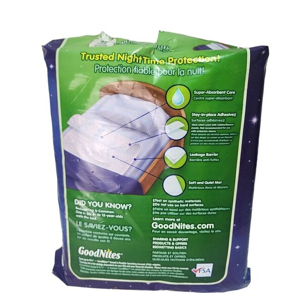 NEW GoodNights Disposable Bed Mats - Open Box - 2.4’x2.8’ - 9 Count - Picture 6 of 13